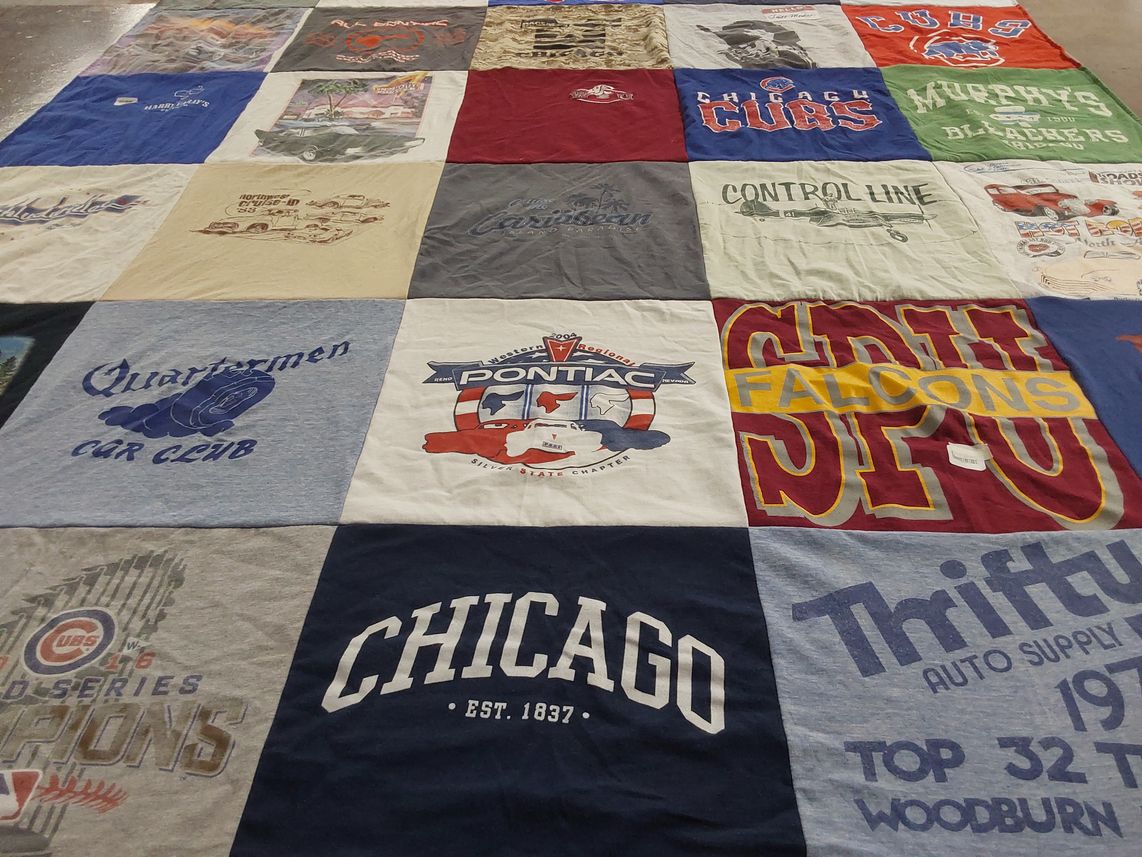 T-shirt quilt featuring chicago cubs by Allyson from WA