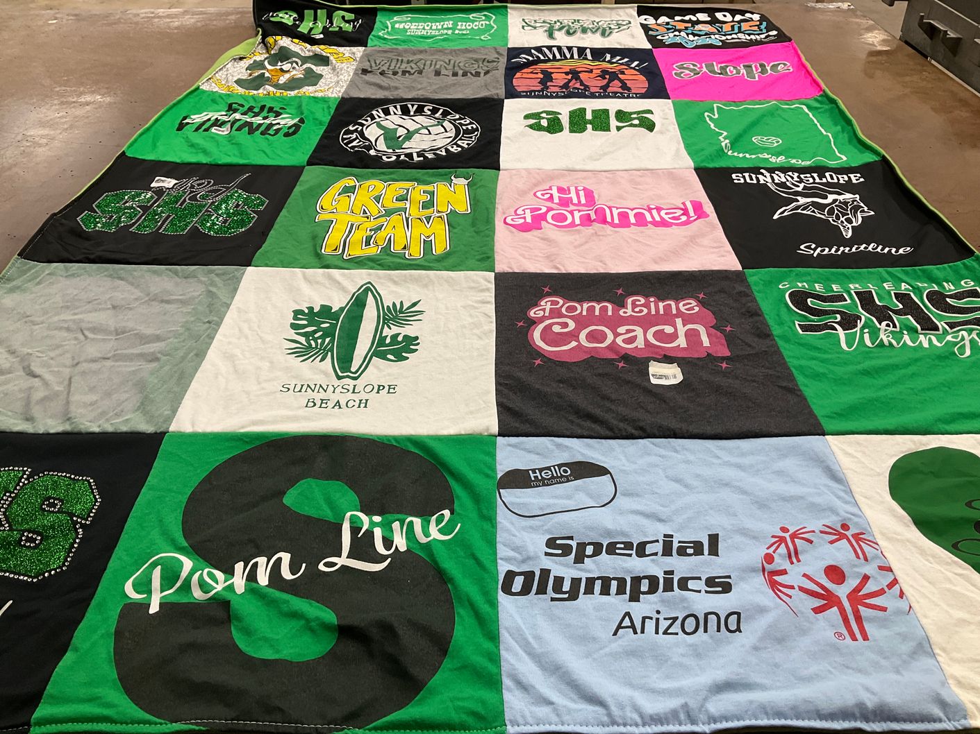 T-shirt quilt featuring sunnyslope viking cheerleading by Alexandra from AZ