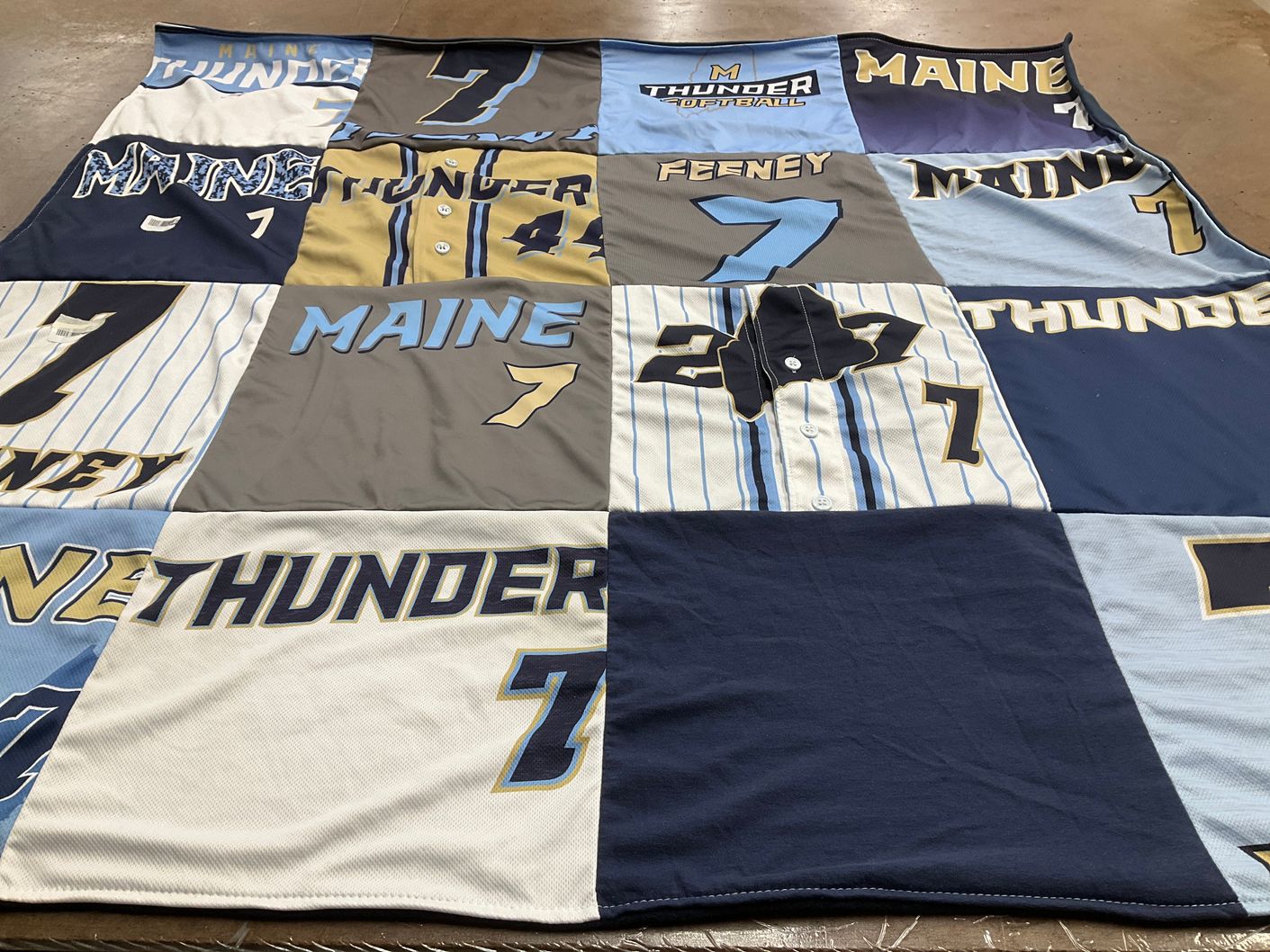 T-shirt quilt featuring university of maine thunder by Vanessa from ME