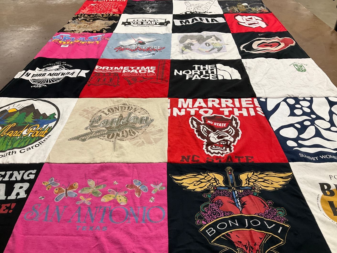 T-shirt quilt from north carolina state university by Lucy from NC