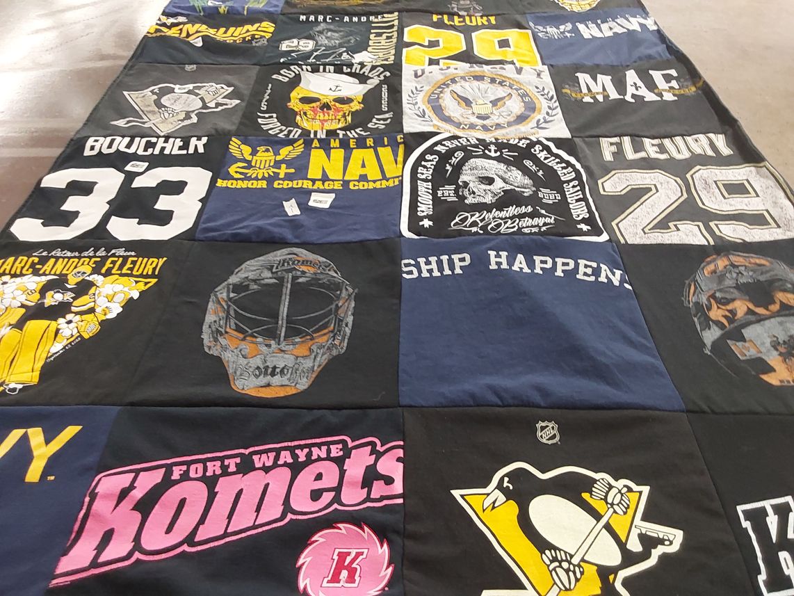 T-shirt quilt featuring fort wayne komets by Angela from IN