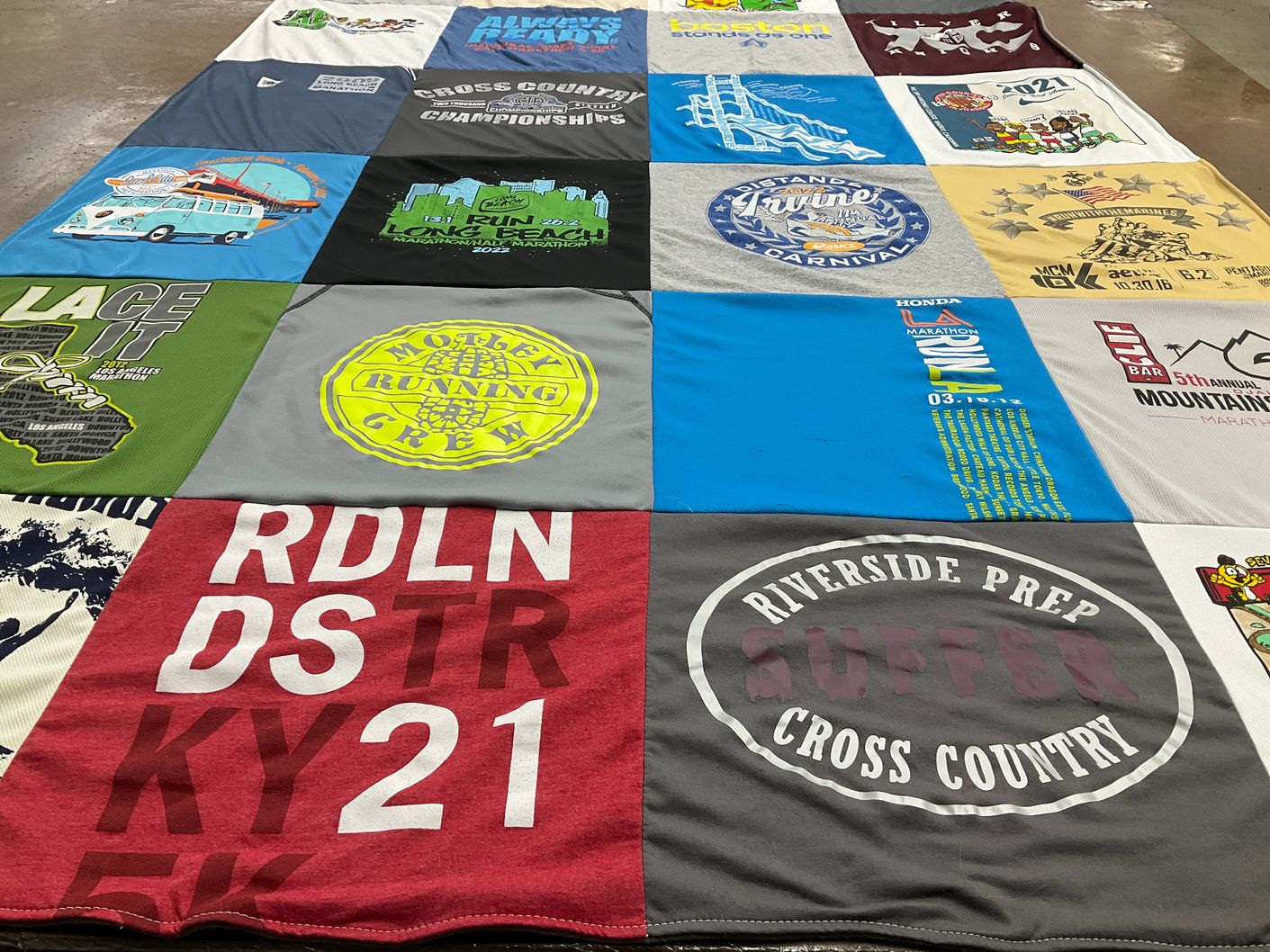 T-shirt quilt from riverside preparatory school by Shawna from CA