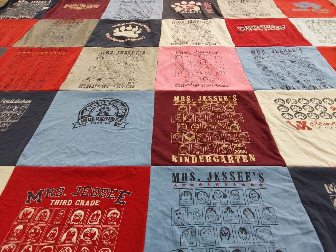 T-shirt quilt featuring woodsgross wolverines by Kayla from UT