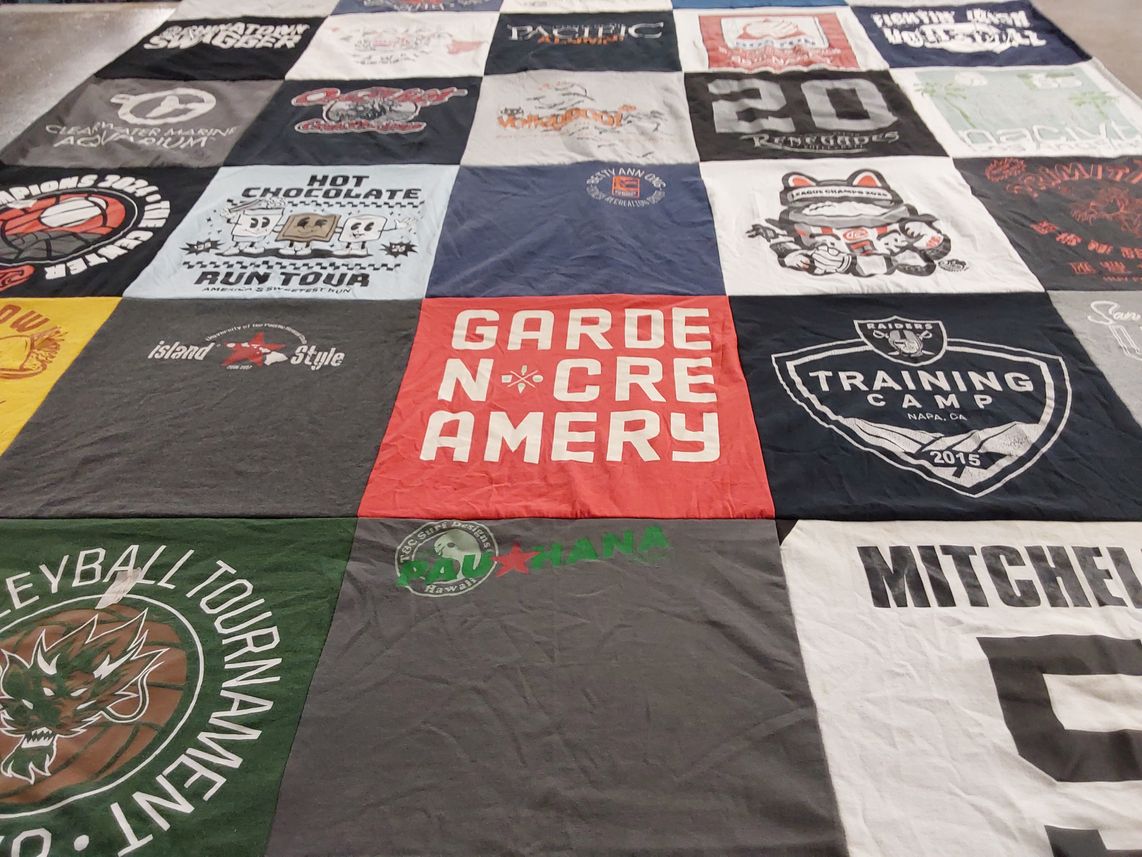 T-shirt quilt from university of hawaii by Mitch from CA