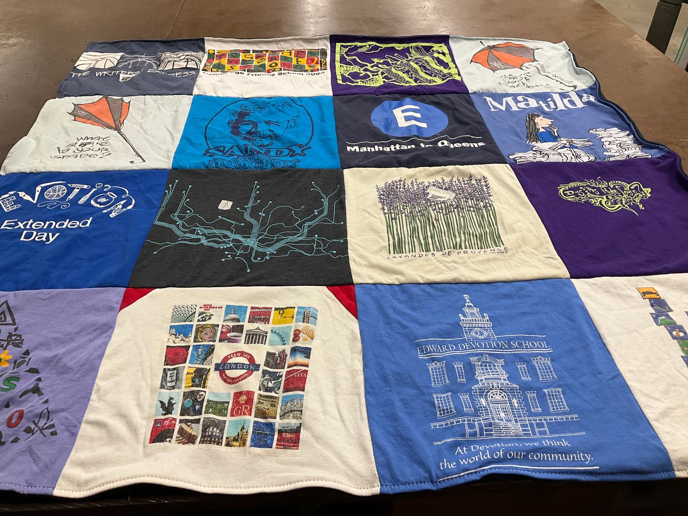 T-shirt quilt from edward devotion school by Emma from NY