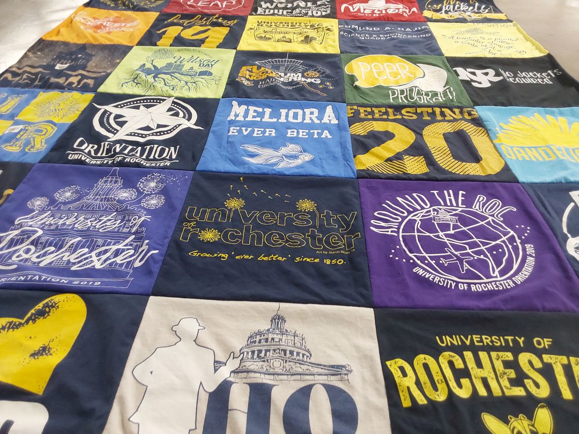 T-shirt quilt from university of rochester by Tiffany from NY