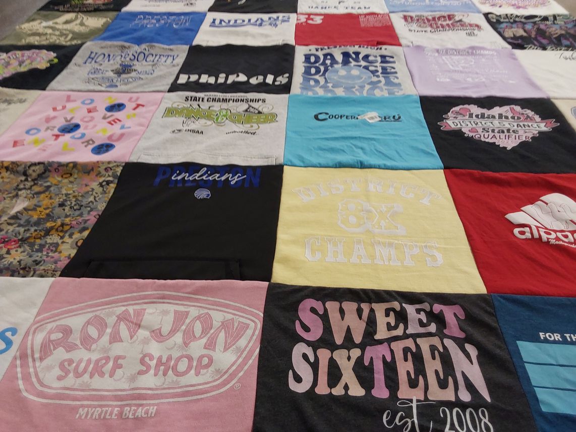 T-shirt quilt featuring indians by Hollie from ID