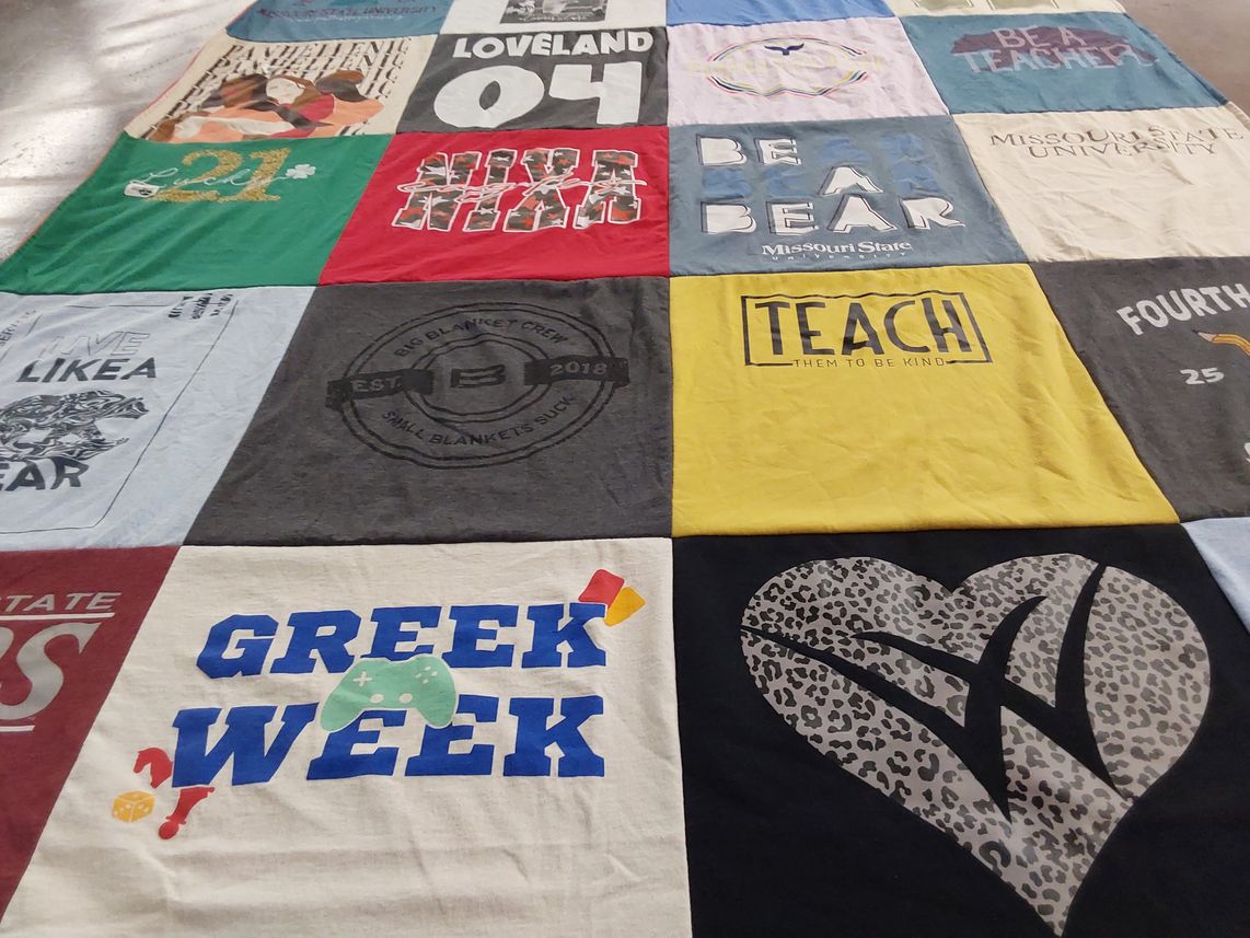 T-shirt quilt from missouri state university by Erin from MO