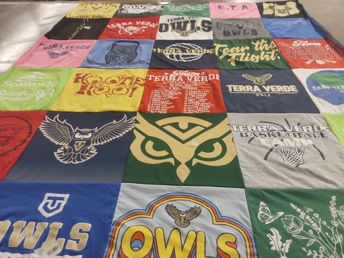 T-shirt quilt featuring terra verde basketball team, terra verde volleyball team by Kelly from OK
