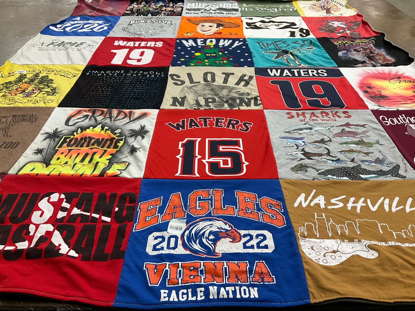 T-shirt quilt from vienna high school by Branon from IL
