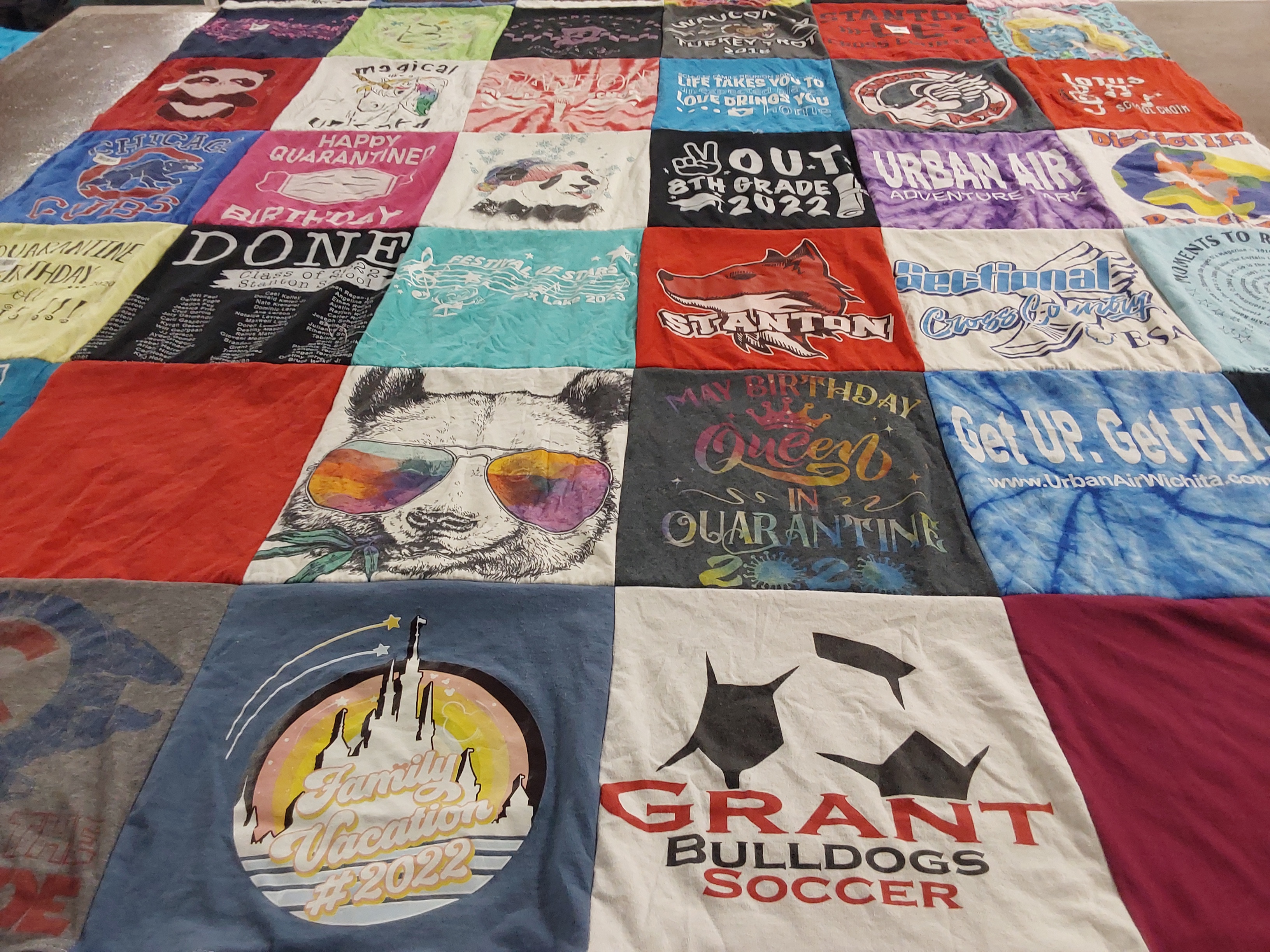 T-shirt quilt featuring stanton cross country by Carrie from IL