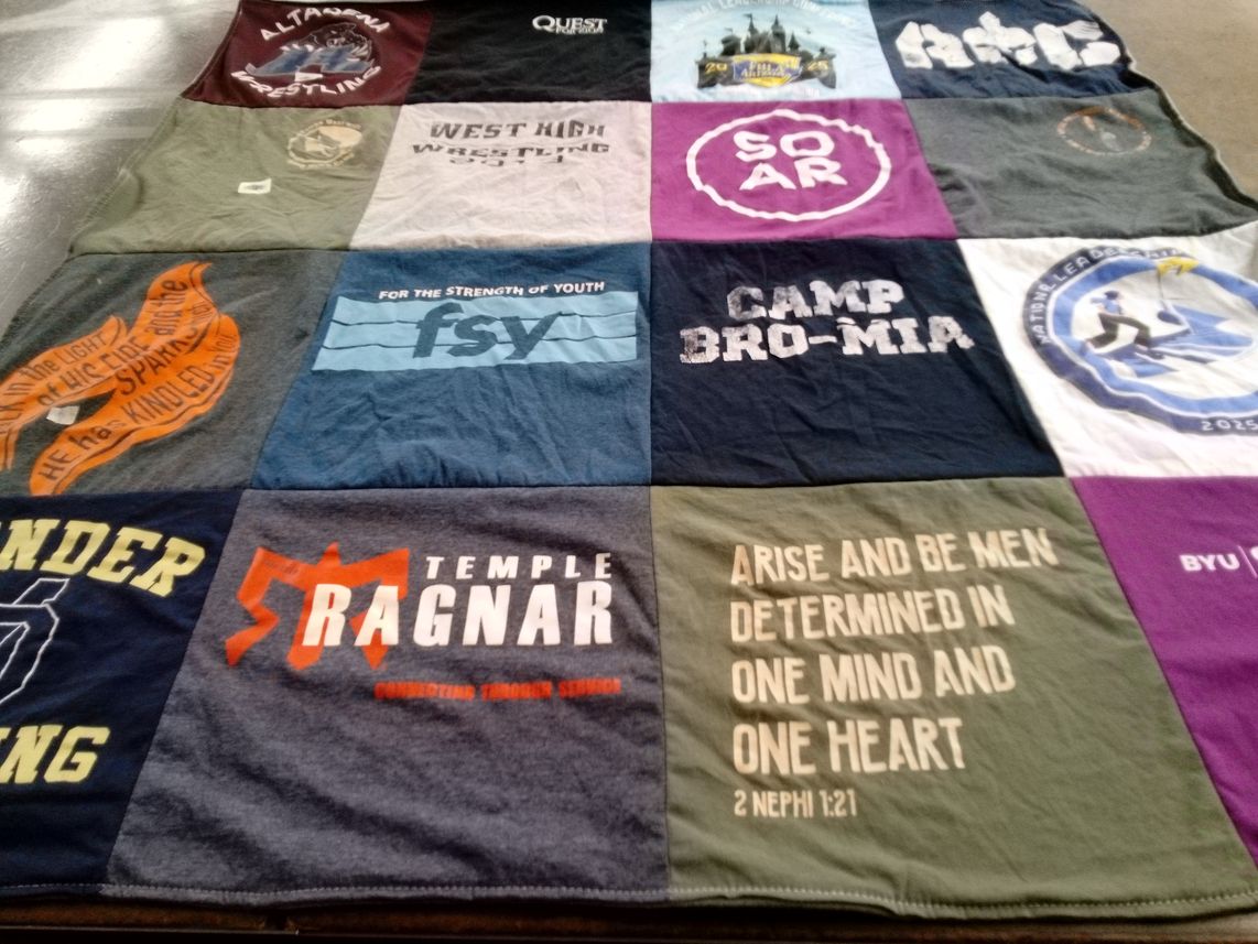 T-shirt quilt featuring wrestling team, alta wrestling by Emily from AZ