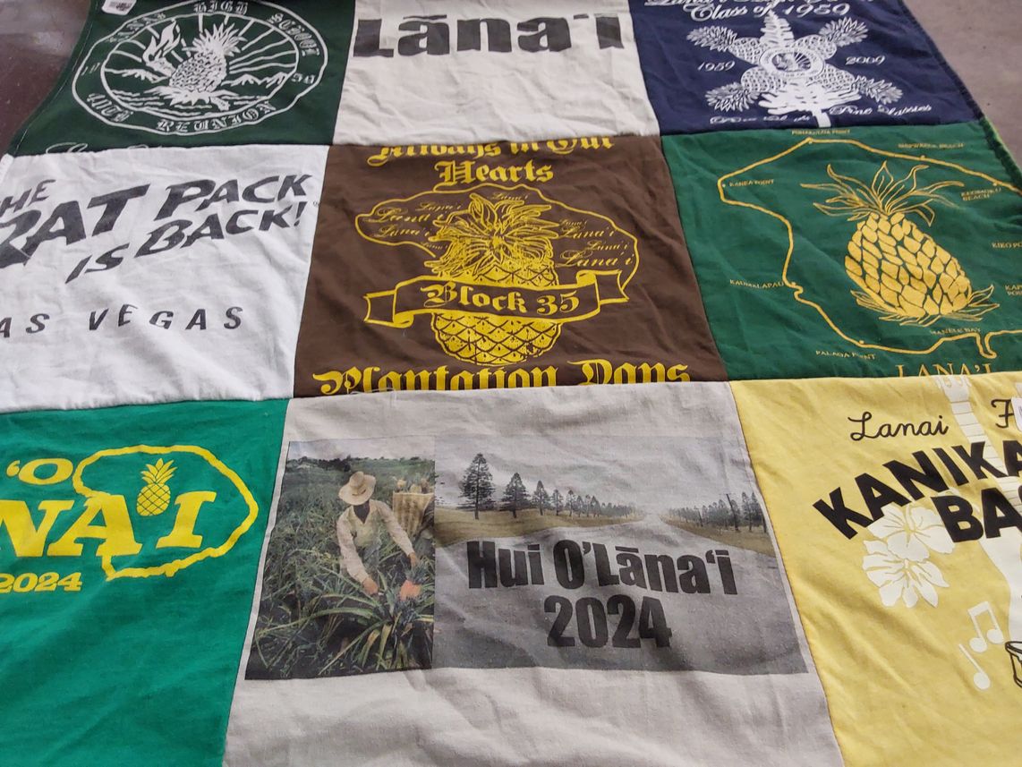 T-shirt quilt from lanai high school by Kirsten from HI