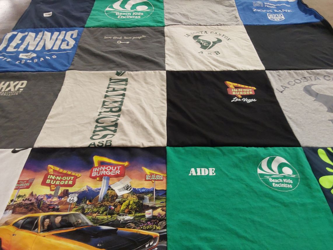 T-shirt quilt featuring mavericks by Becky from NV