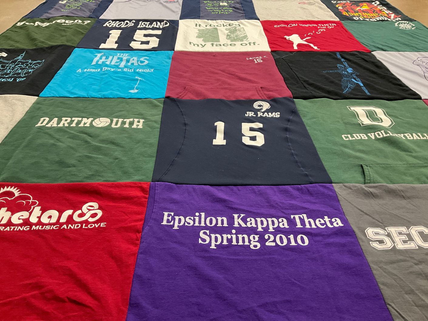 T-shirt quilt from dartmouth college by Laura from FL