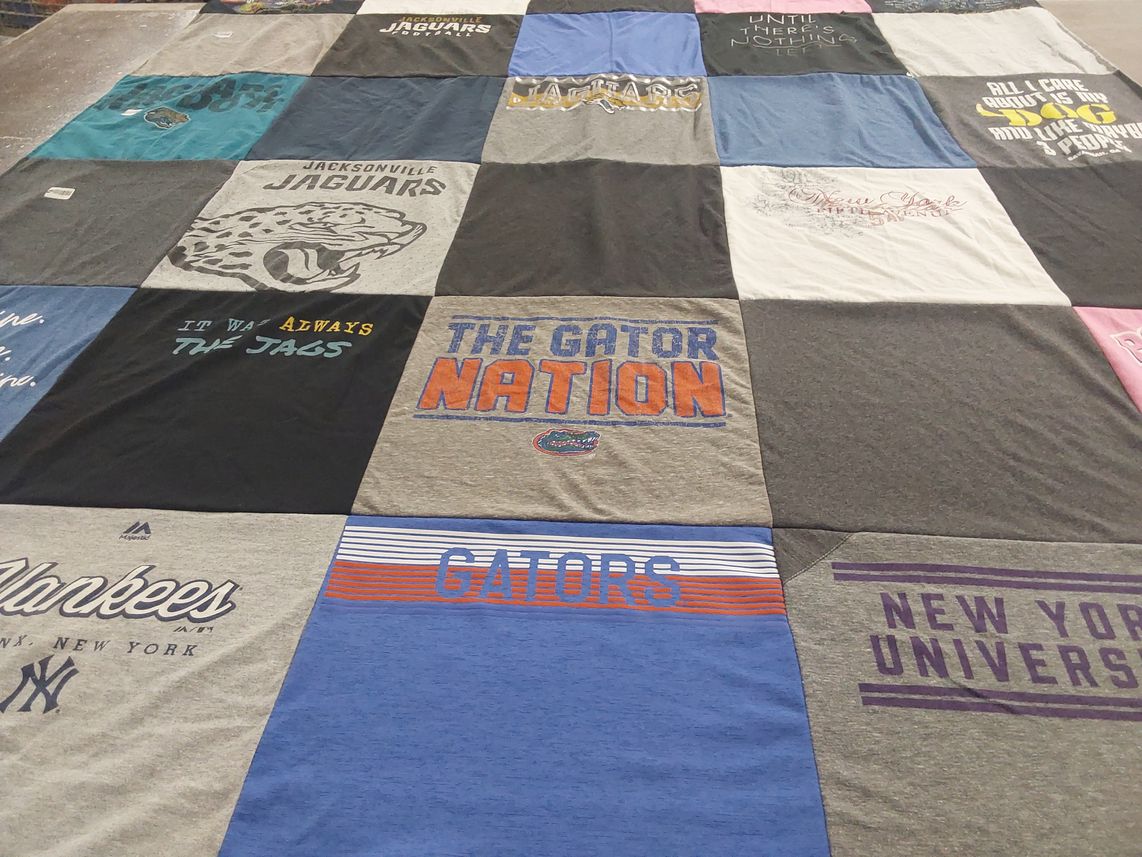 T-shirt quilt featuring jacksonville jaguars, florida gators by Brenda from FL