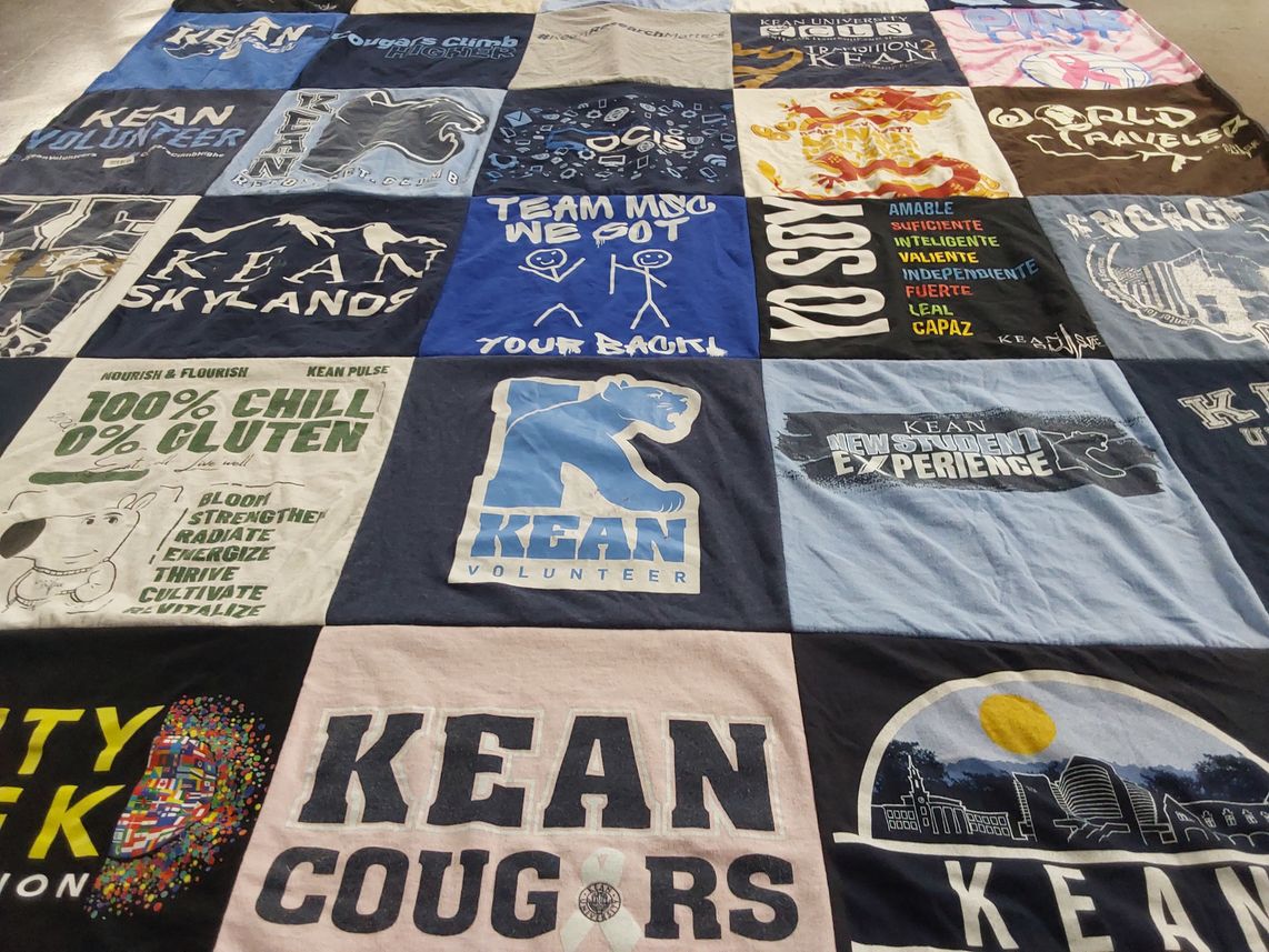 T-shirt quilt featuring kean cougars by CARMEN from NJ