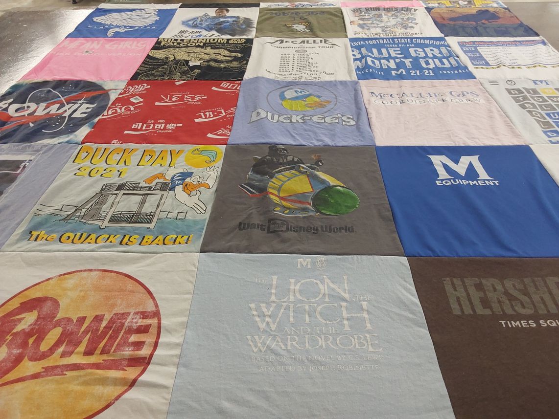 T-shirt quilt from mccallie school by Melanie from TN