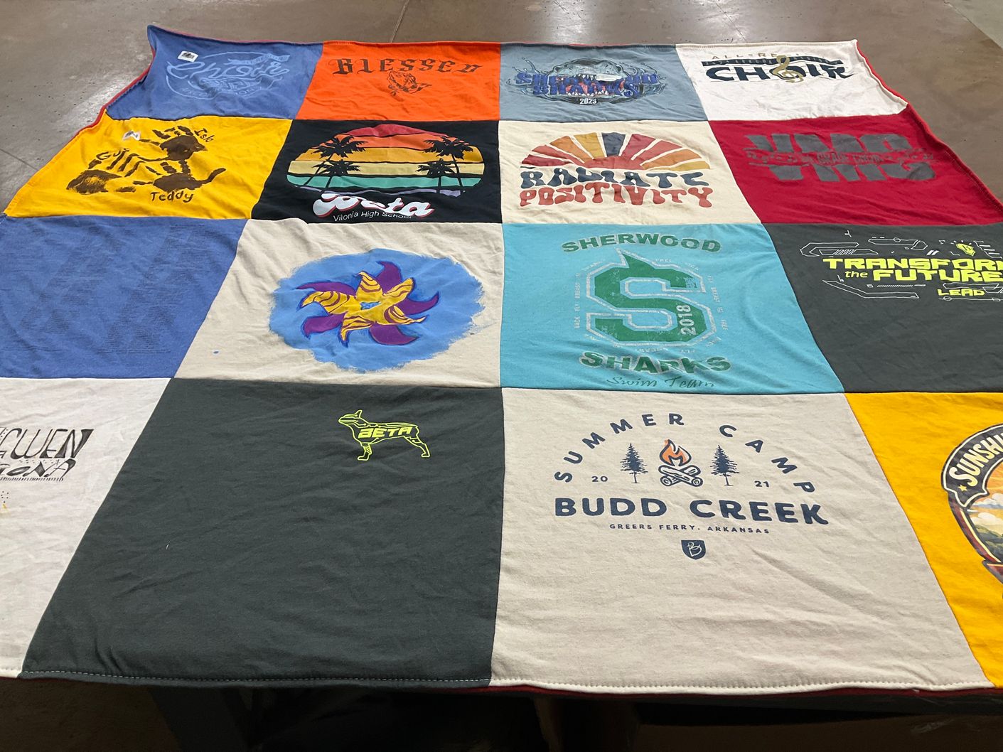 T-shirt quilt featuring sherwood swim team by Amanda from AR