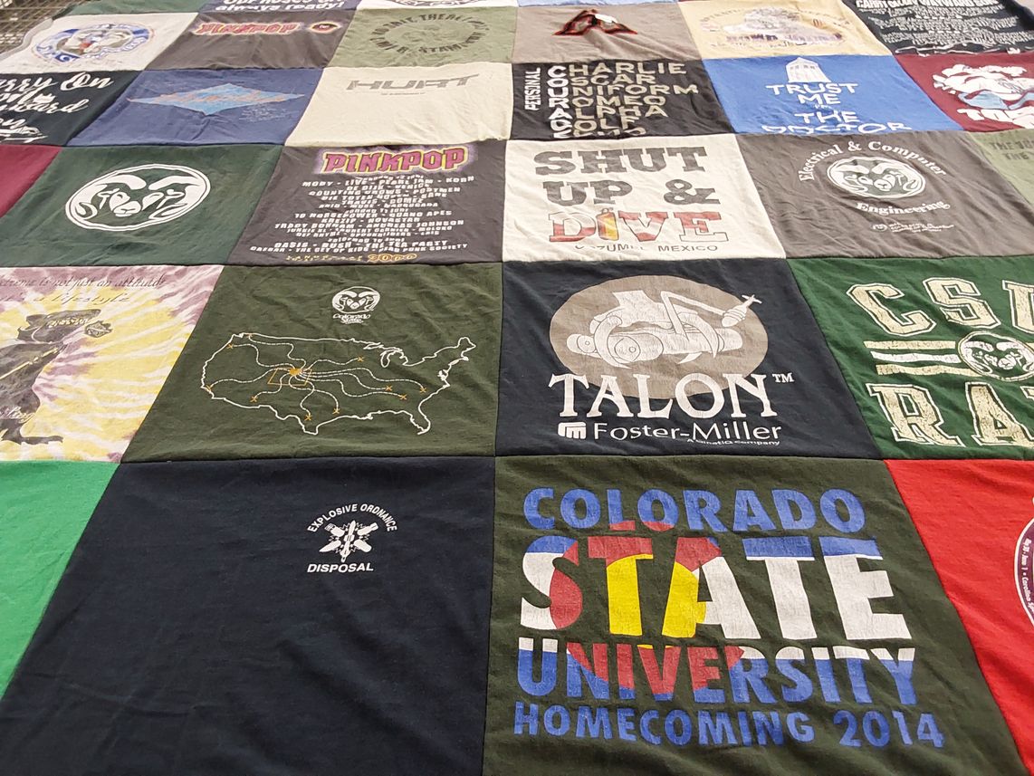 T-shirt quilt from colorado state university by Barbara from CO