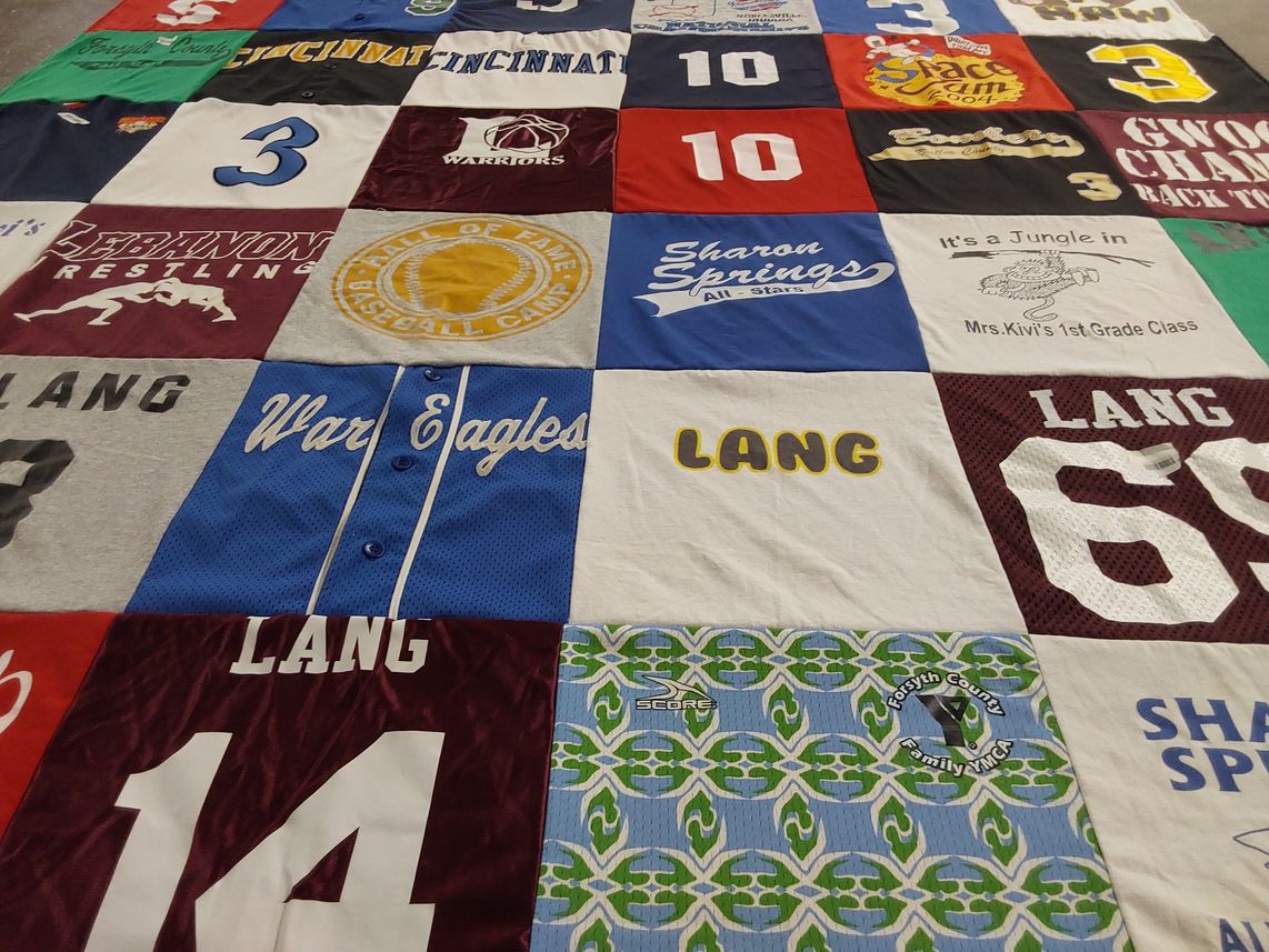 T-shirt quilt featuring war eagles by Christine from TN