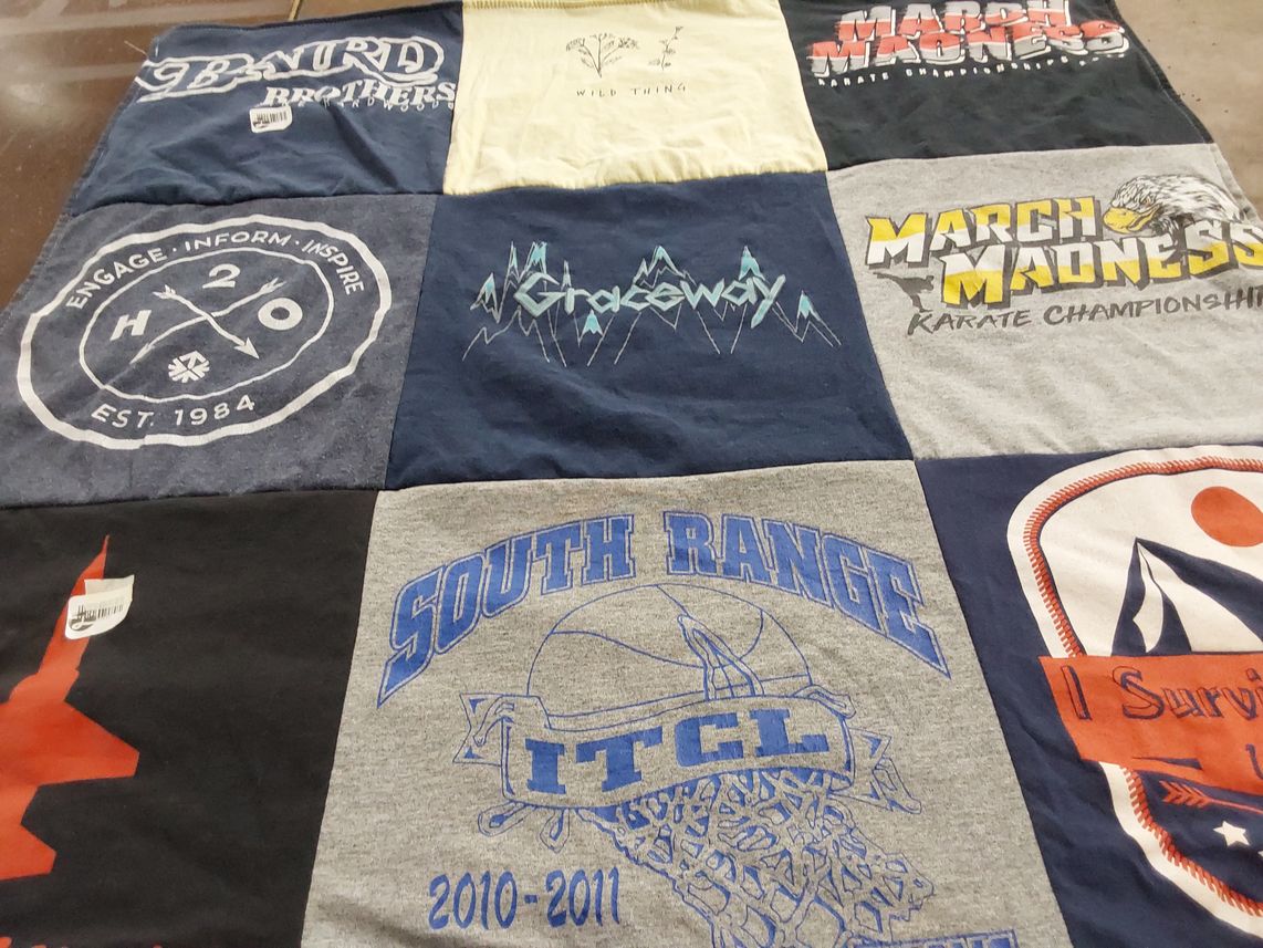 T-shirt quilt from south range high school by Travis from OK