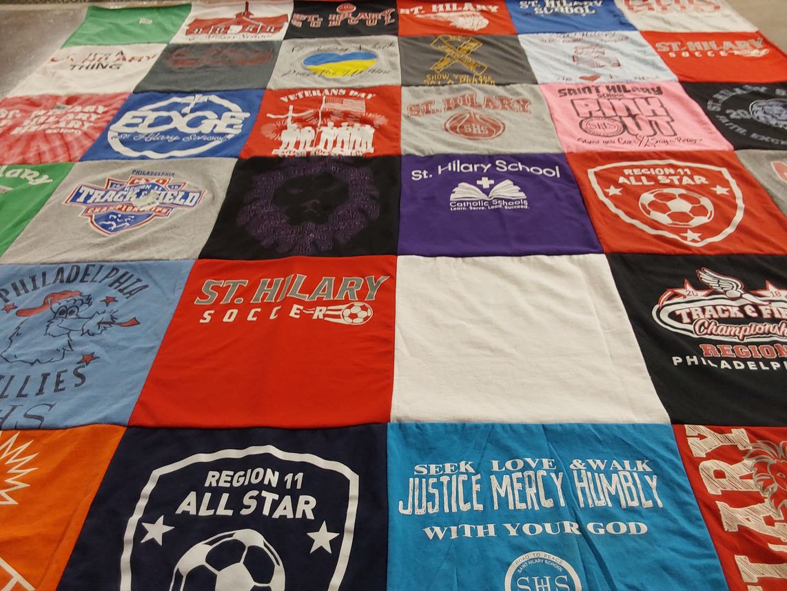 T-shirt quilt featuring st. hilary soccer by Tara from PA