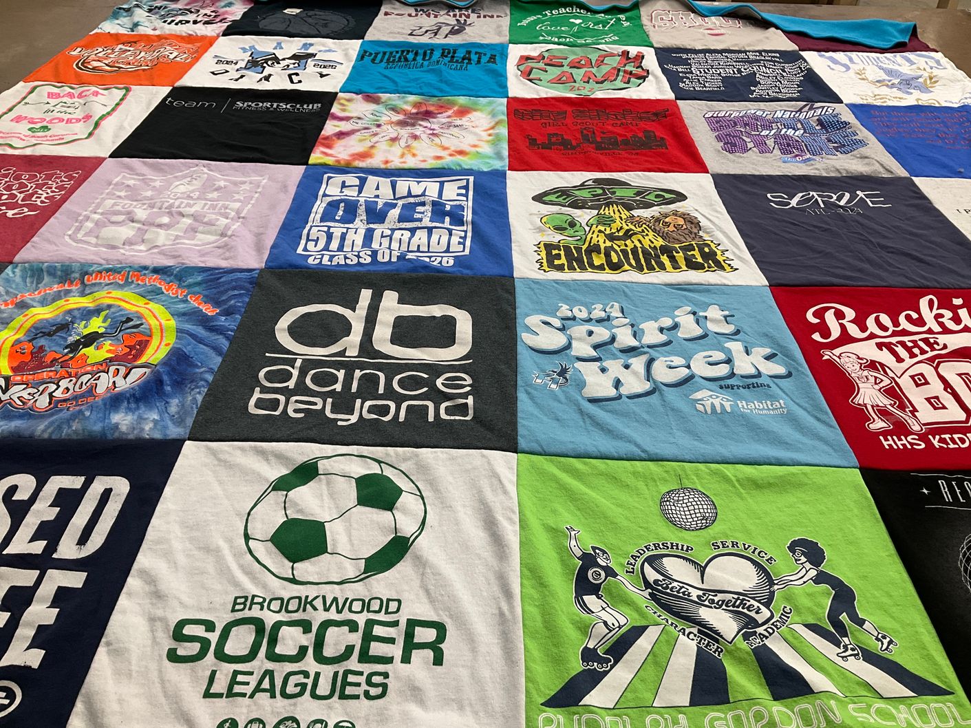 T-shirt quilt from brookwood high school, gordon school by Amanda from SC