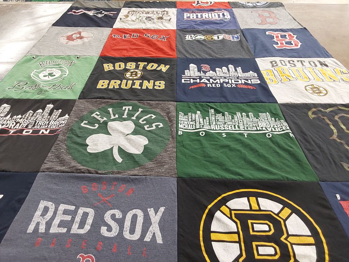T-shirt quilt featuring boston red sox, boston celtics by Susan from NC