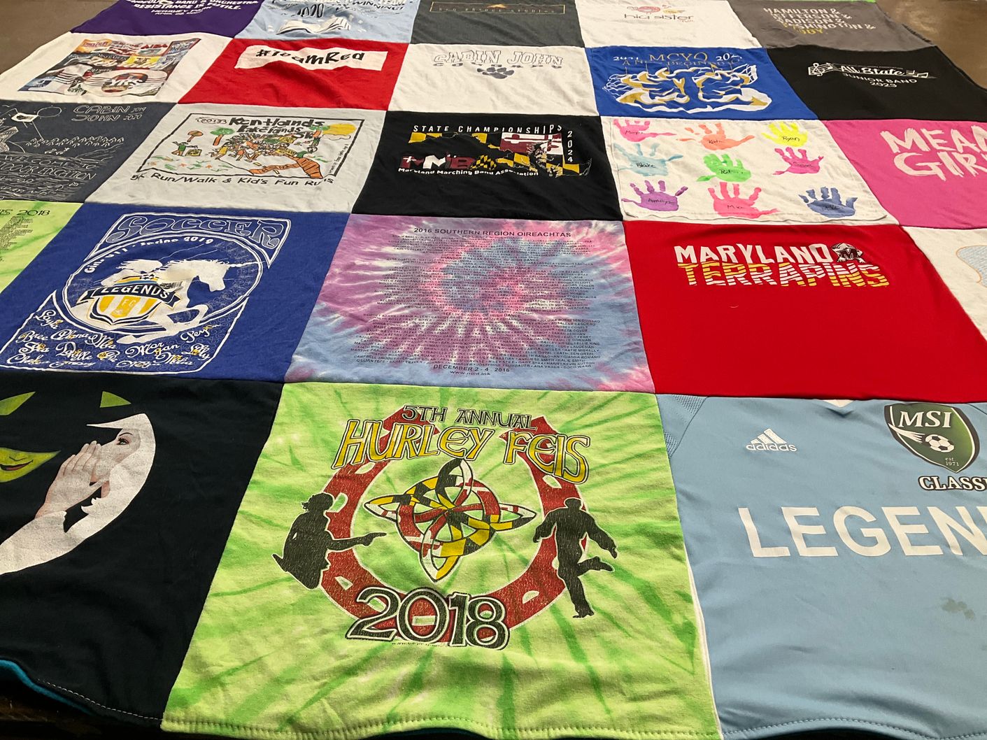 T-shirt quilt featuring maryland terrapins by Jennifer from MD