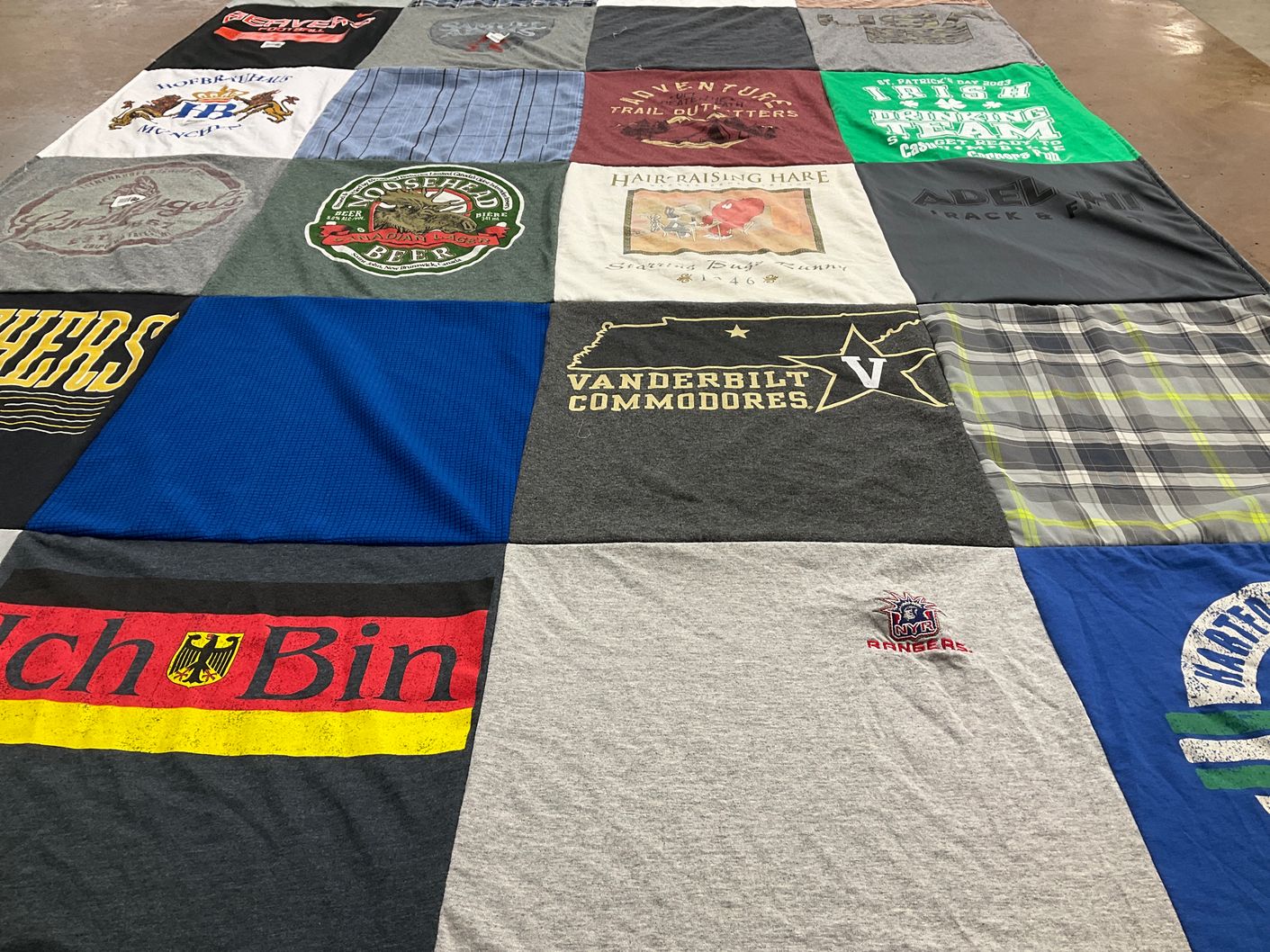 T-shirt quilt featuring new york rangers by Marjorie from NY