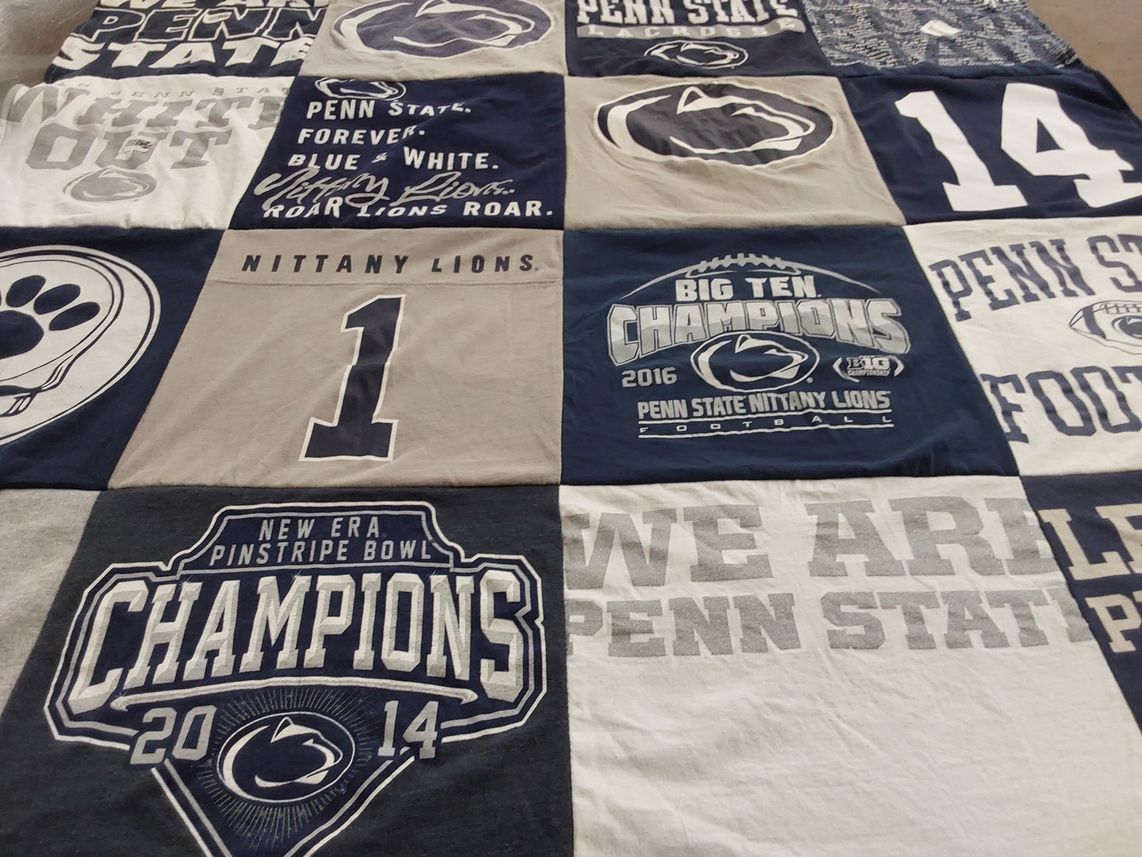 T-shirt quilt featuring penn state nittany lions by Kathrine from NJ