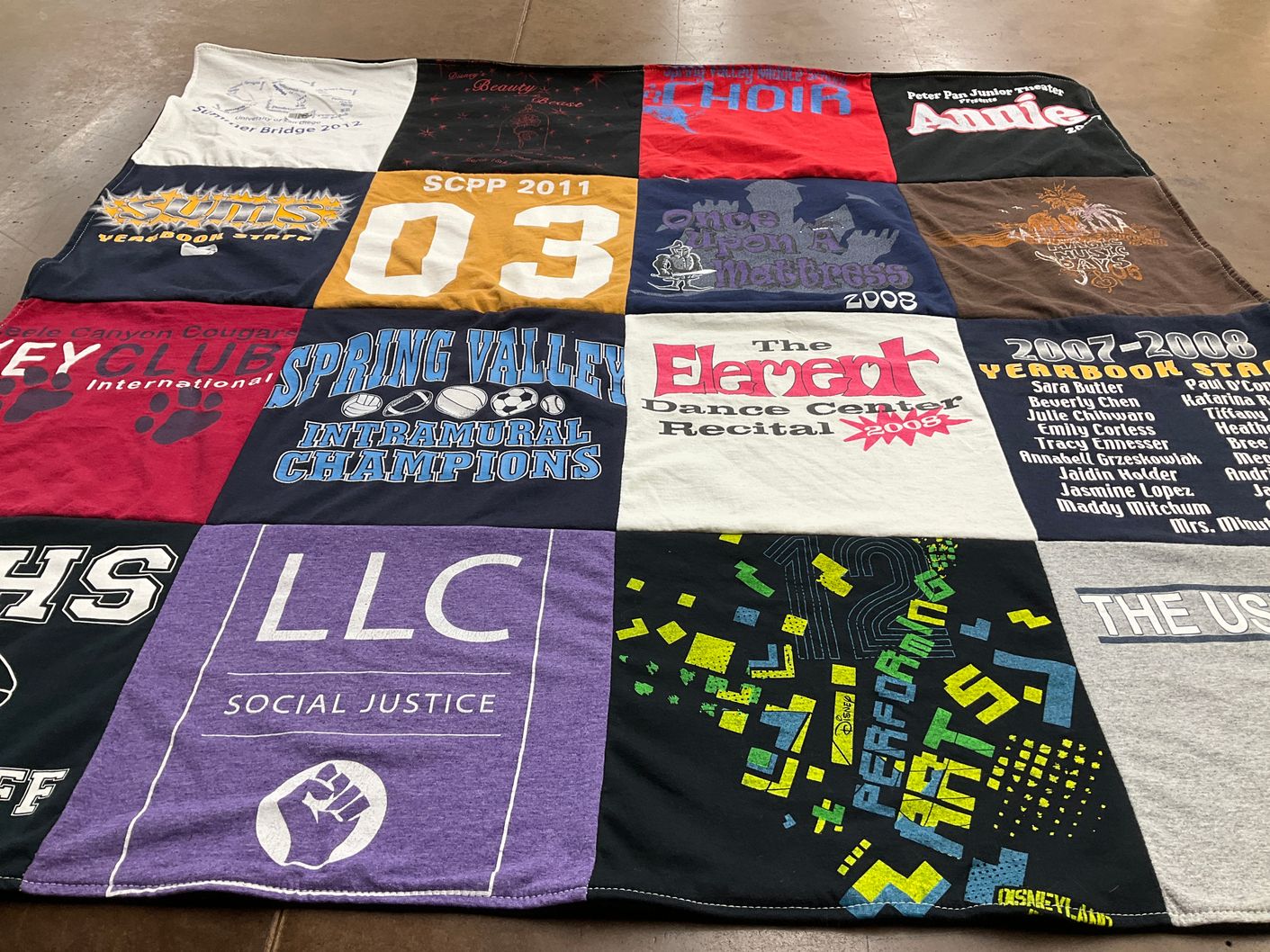 T-shirt quilt from spring valley high school by Cheri from CA