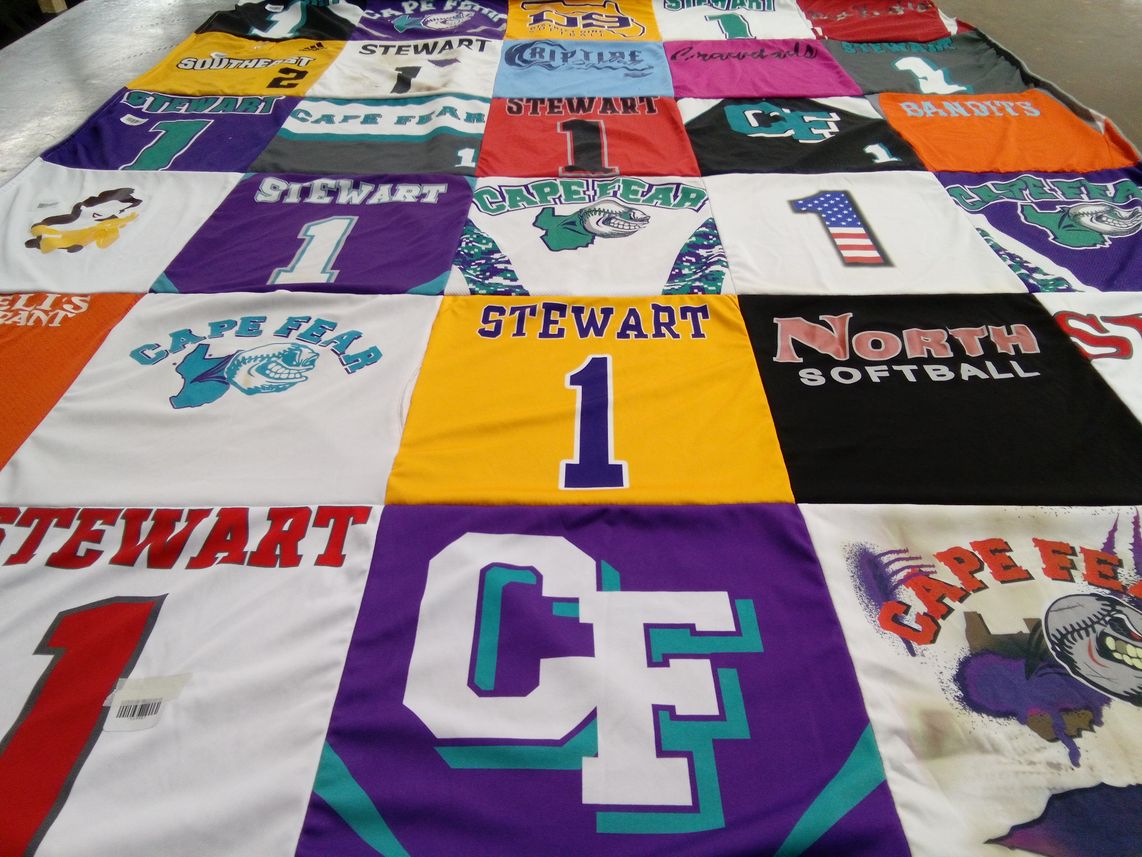 T-shirt quilt featuring cape fear bandits by Nicole from FL