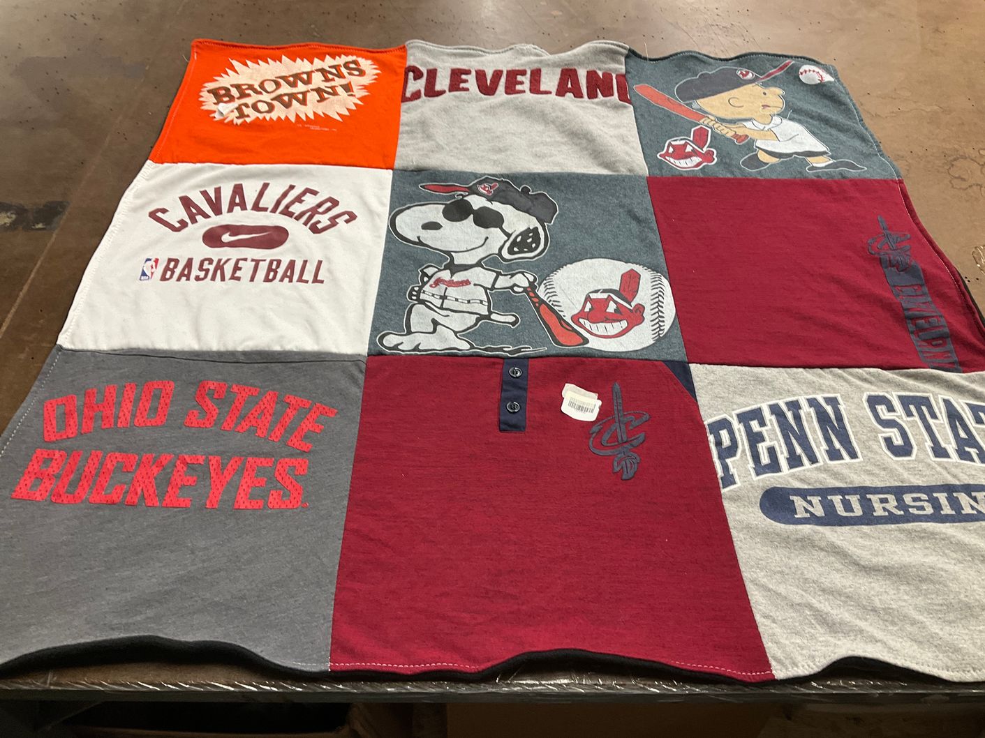 T-shirt quilt featuring cleveland cavaliers, ohio state buckeyes by Crystal from CA