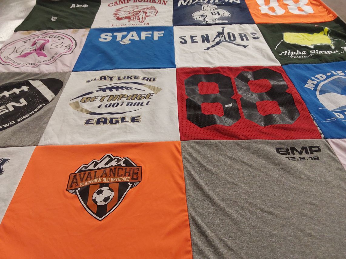 T-shirt quilt featuring plainview-old bethpage avalanche by Neal from NY
