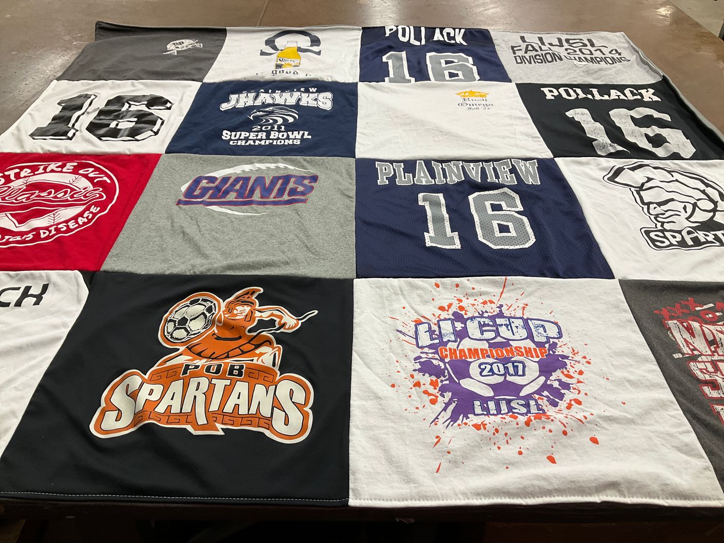 T-shirt quilt featuring pob spartans by Neal from NY