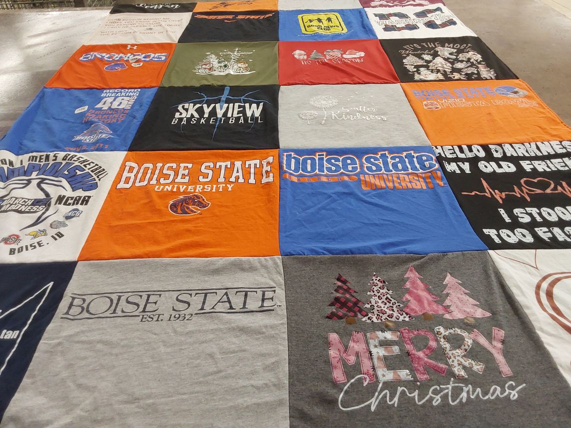T-shirt quilt from boise state university by Alyssa from ID
