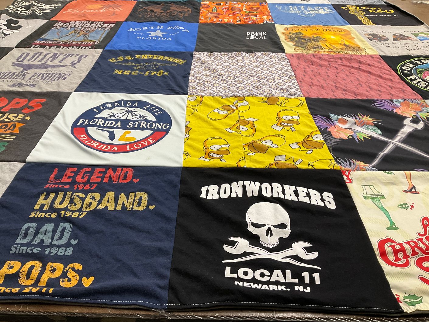 T-shirt quilt with florida life, family themes by Tammy from FL