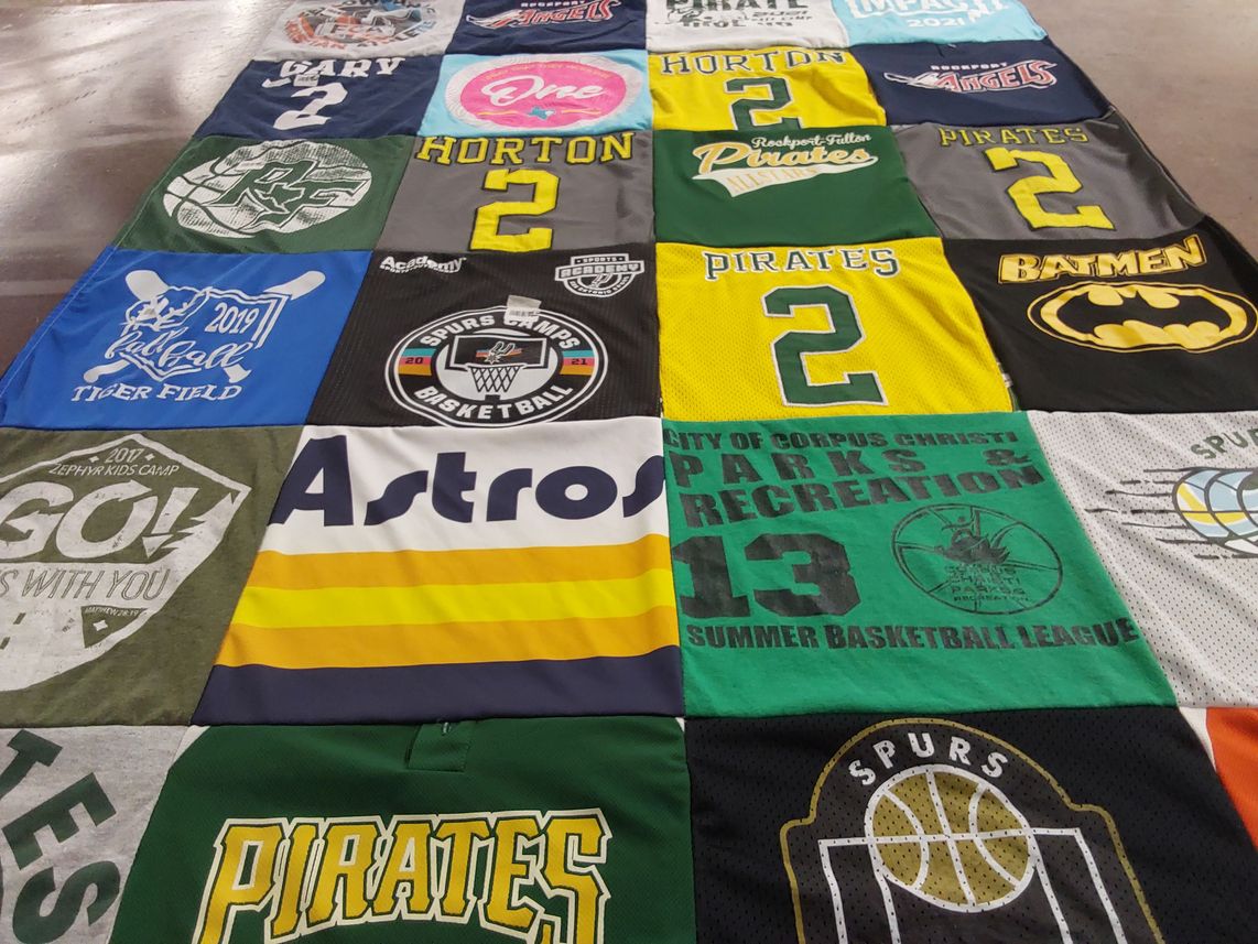T-shirt quilt featuring san antonio spurs, houston astros by Natasha from TX