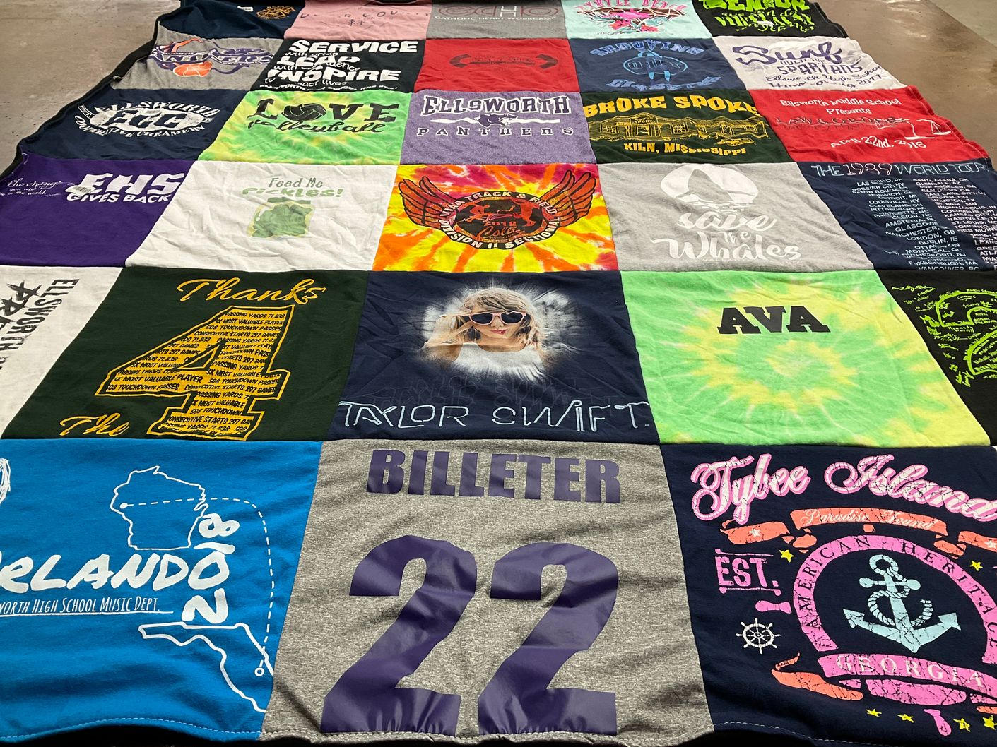 T-shirt quilt from elkhorn high school by Tamara from WI