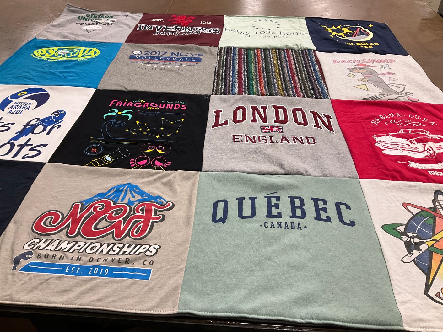 T-shirt quilt from stetson university by Anne Marie from CO