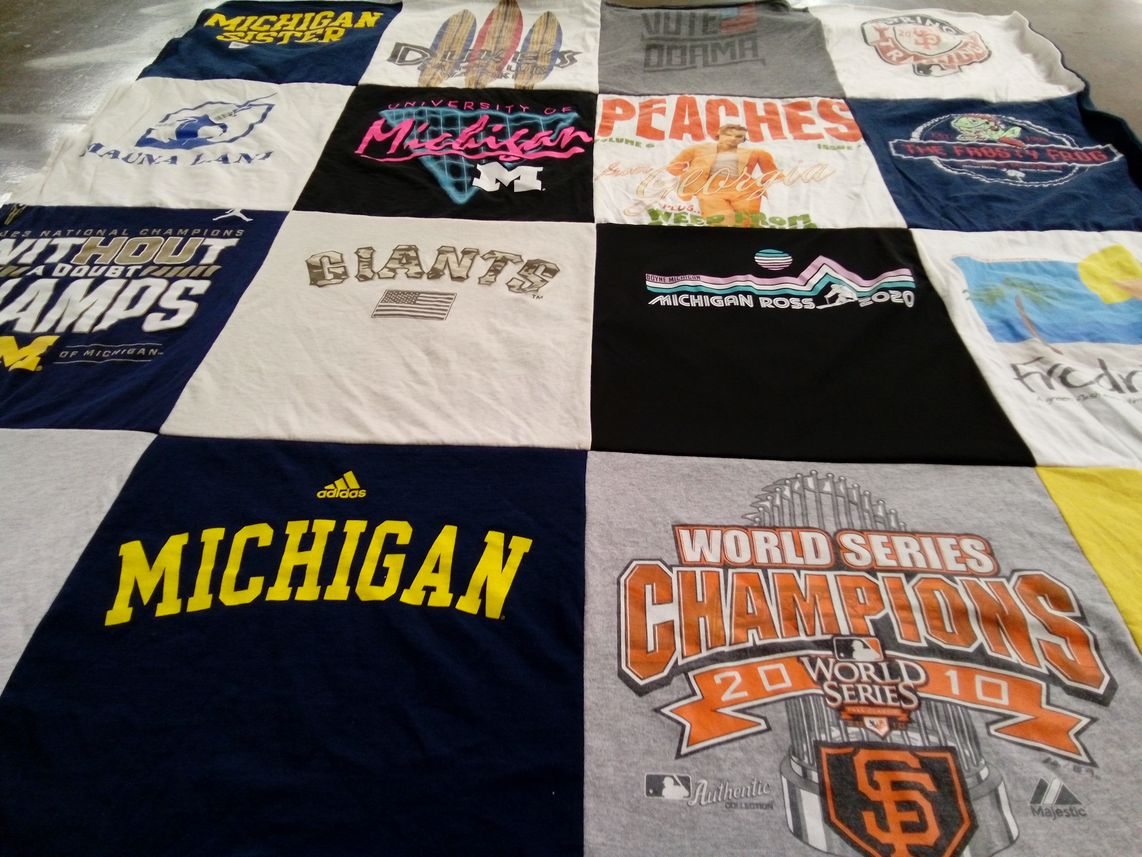 T-shirt quilt featuring san francisco giants by Caroline from IL