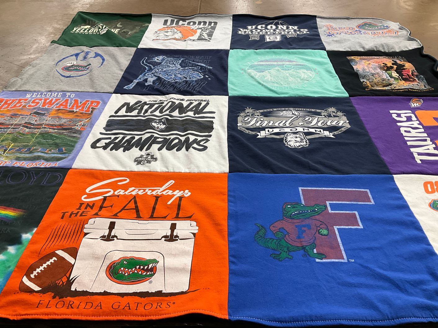 T-shirt quilt featuring florida gators by Robin from SC