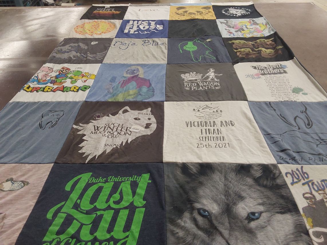 T-shirt quilt from duke university by Amy from VT