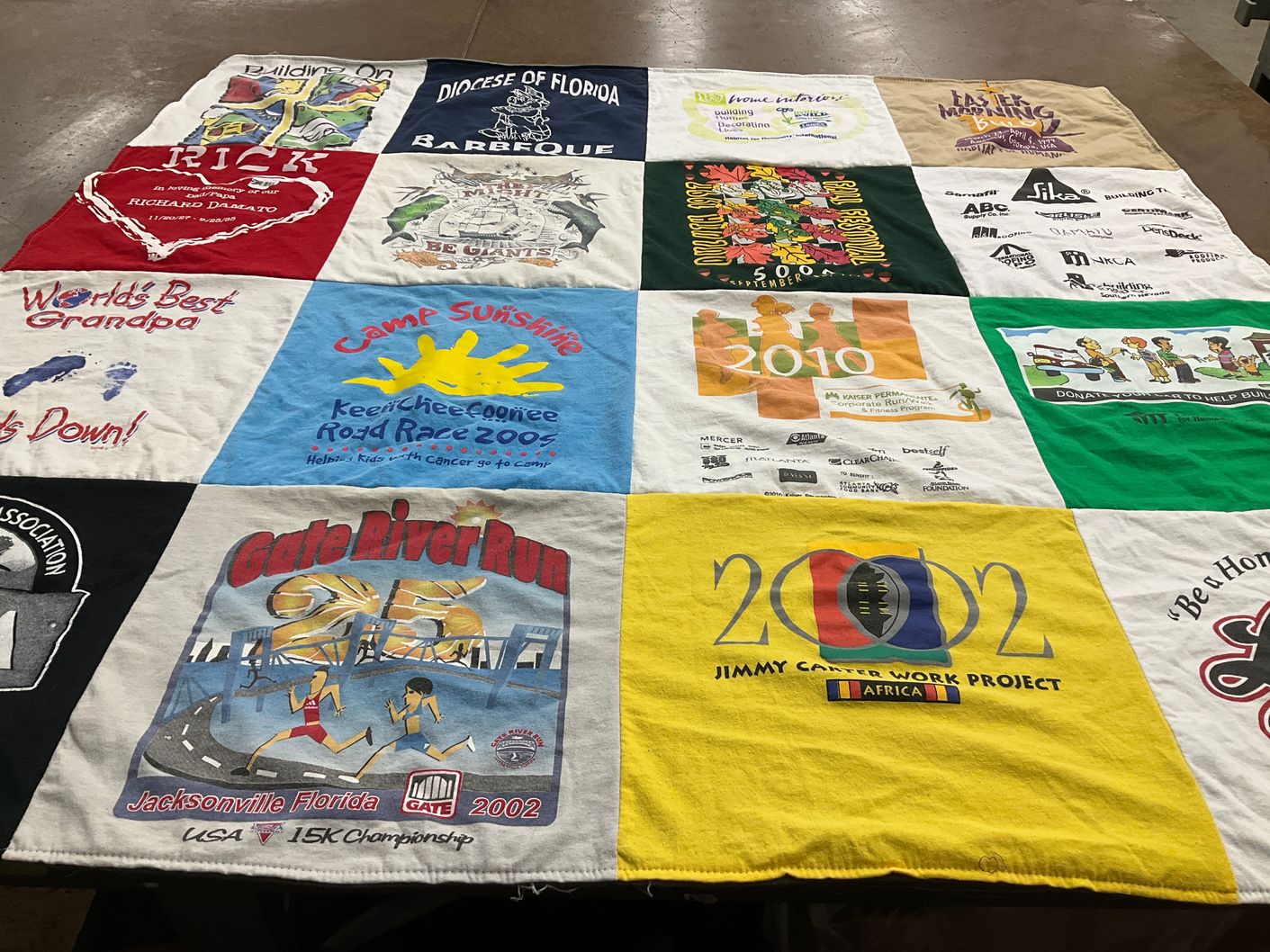 T-shirt quilt with community service, running themes by JOSEPH from GA