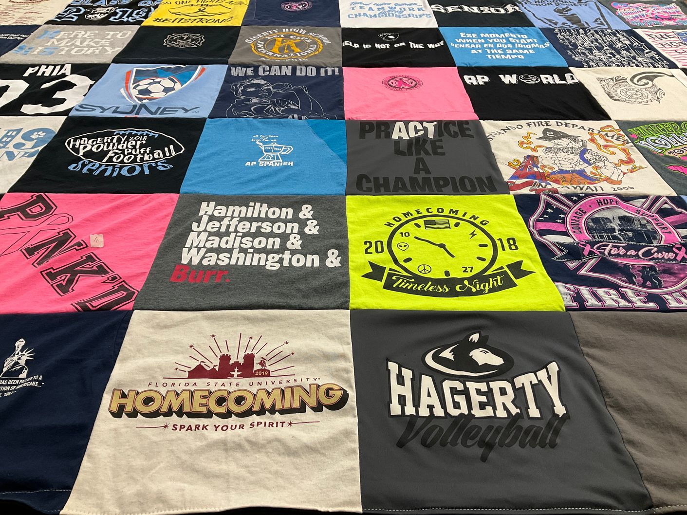 T-shirt quilt featuring hagerty volleyball by Cathy from FL