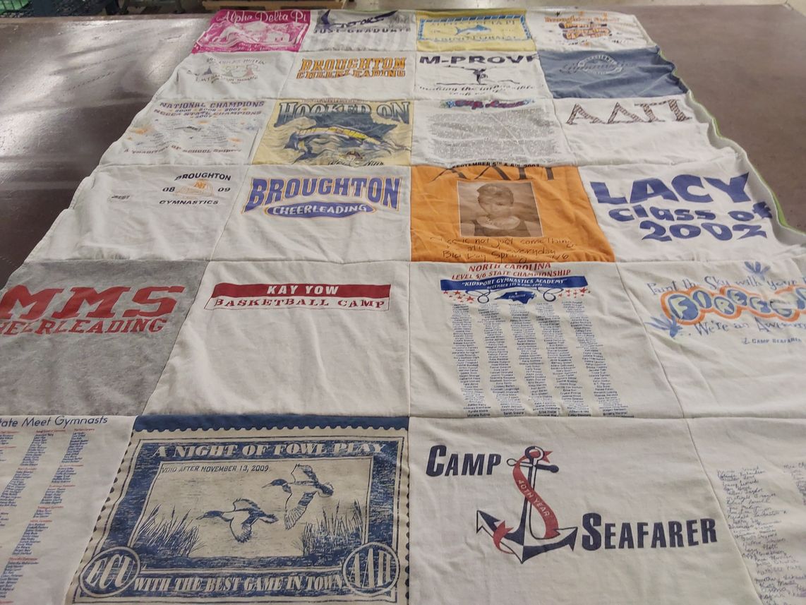 T-shirt quilt from broughton high school by Paige from NC