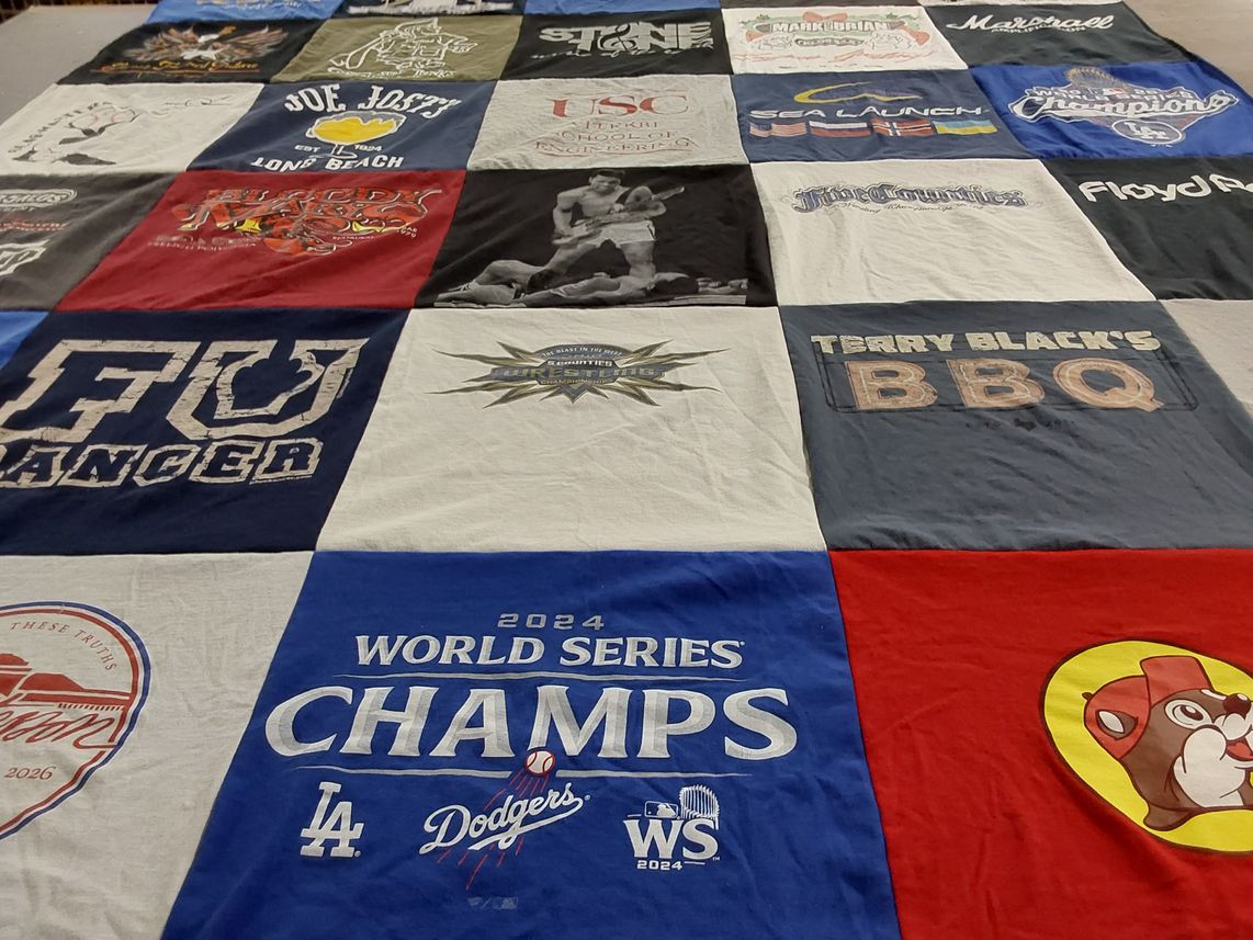 T-shirt quilt featuring los angeles dodgers by Kevin from CA