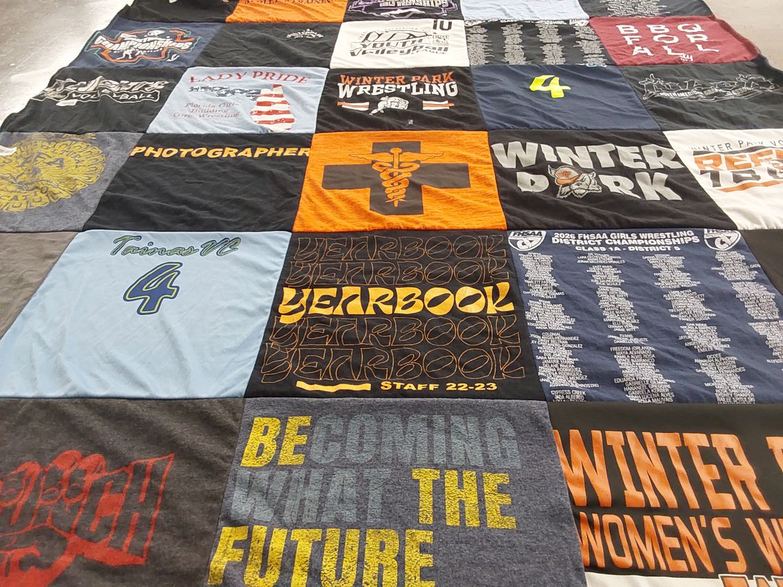 T-shirt quilt from winter park high school by Helinfield from FL
